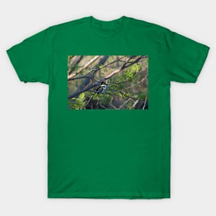 Green Kingfisher Perched in Different Tree T-Shirt